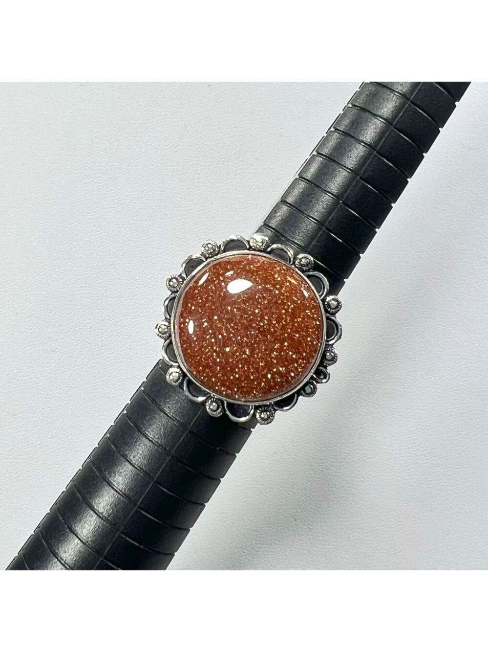 Goldstone 925 Circle Ring size 9